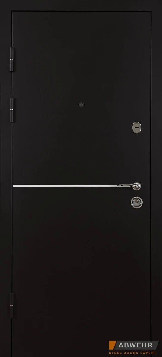 Вхідні двері Abwehr серія Defender модель Solid 76 (RAL 7021Т) + антрацит, 2050*860, Ліве