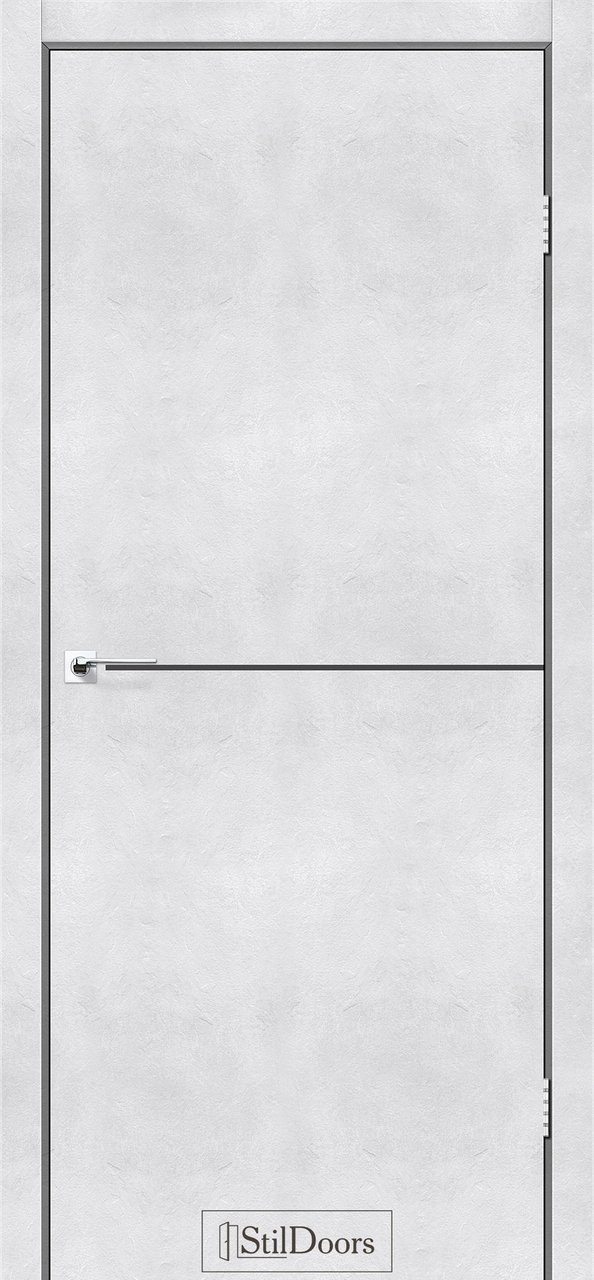 Міжкімнатні двері StilDoors модель Loft Aluminium, Бетон світлий, Антрацит, У колір полотна, Бетон світлий