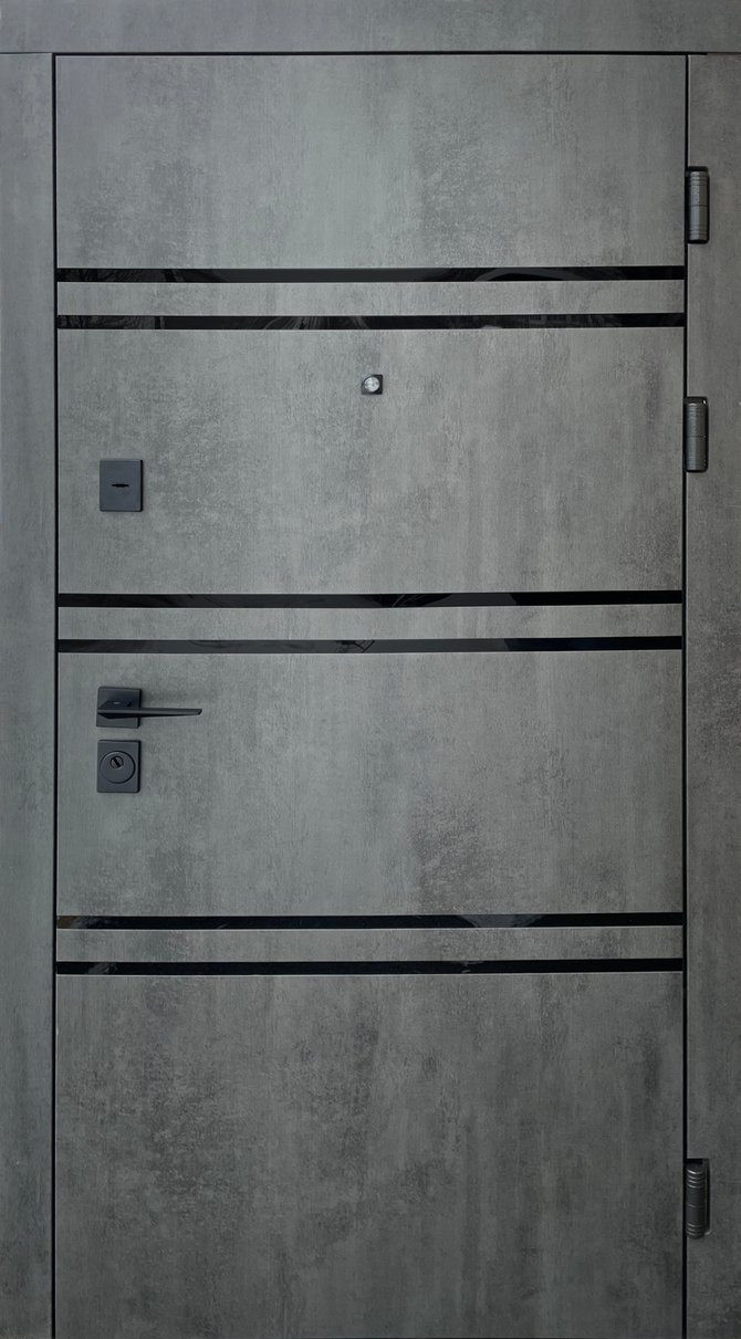 Вхідні двері Форт серія Тріо модель Паралель, 2050*860, Праве