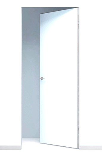 Дверний блок прихованого монтажу Omega модель A1 фарба AL (Inside), Біла емаль, Біла емаль