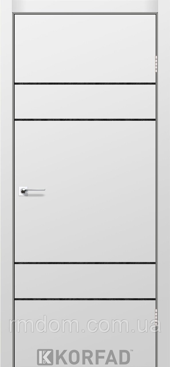 Міжкімнатні двері Korfad модель Glass Loft Plato-13, Лофт бетон, У колір полотна, Лофт бетон