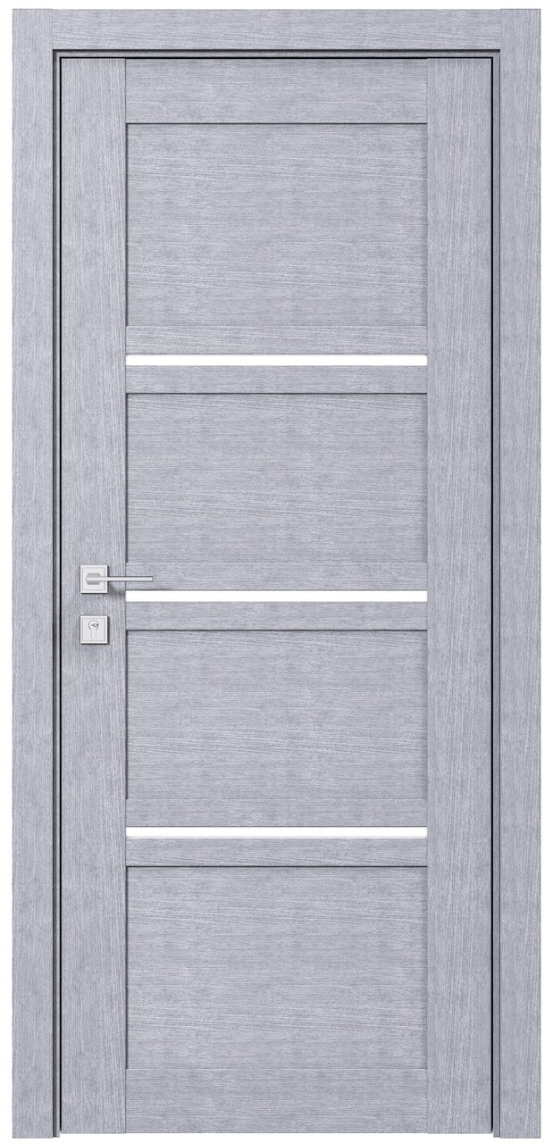 Межкомнатные двери Rodos коллекция Modern модель Quadro полустекло, Дуб сонома, Сатин белый