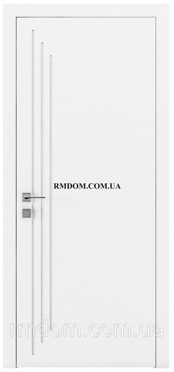 Міжкімнатні двері Rodos колекція Cortes модель Prima 4, Білий матовий, Білий матовий