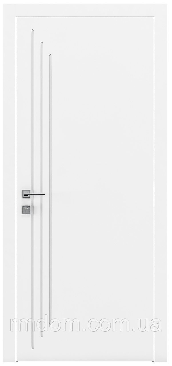 Міжкімнатні двері Rodos колекція Cortes модель Prima 4, Білий матовий
