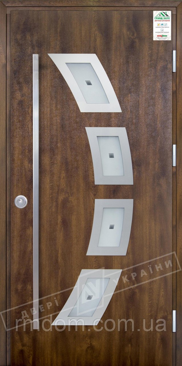 Входные двери ТМ Двери Украины серия GRAND HOUSE 73 mm ручка-труба модель № 5