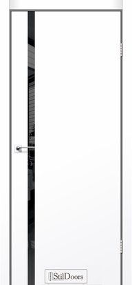 Міжкімнатні двері StilDoors Loft Glass, Білий матовий, Чорний, У колір полотна, Білий матовий