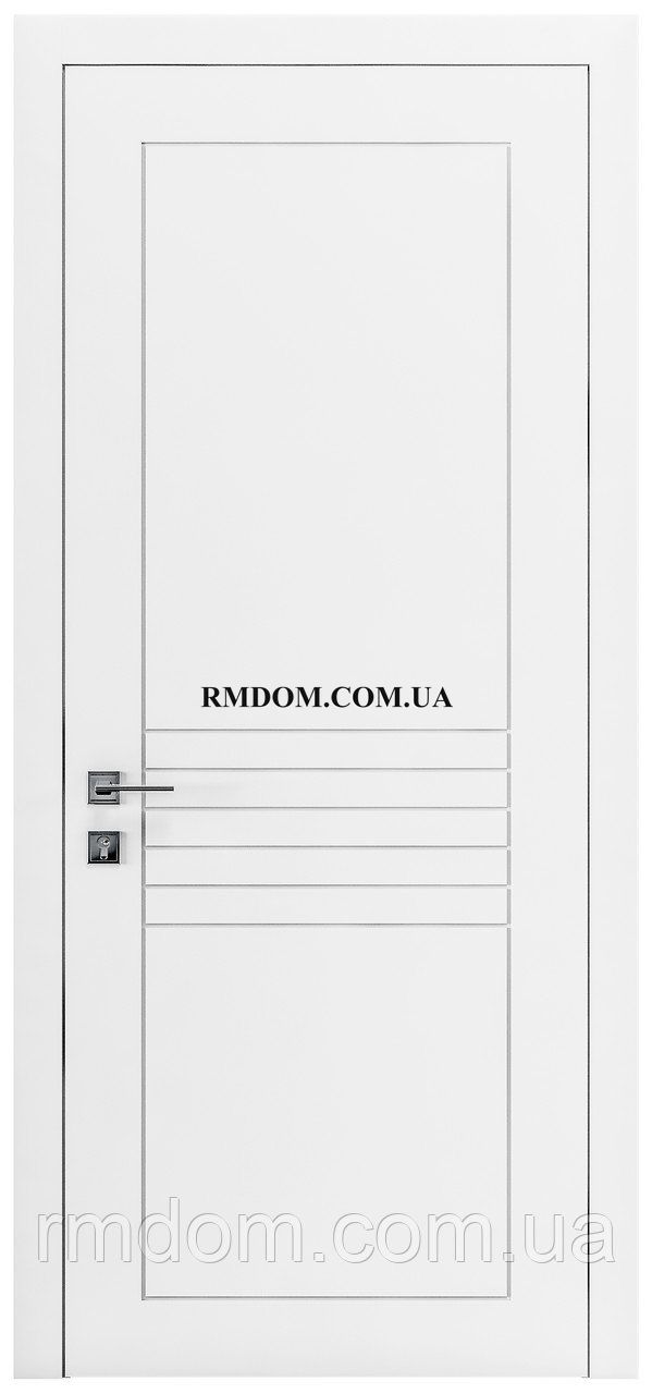 Міжкімнатні двері Rodos колекція Cortes модель Prima 5, Білий матовий, Білий матовий