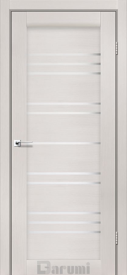 Міжкімнатні двері Darumi модель Versal, Дуб ольс, Сатин білий, Дуб ольс