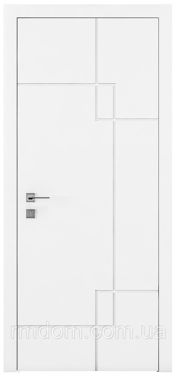 Міжкімнатні двері Rodos колекція Cortes модель Prima 6, Білий матовий