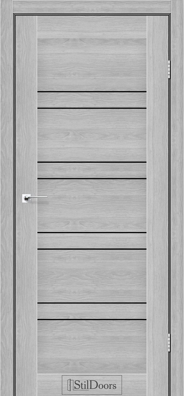 Міжкімнатні двері StilDoors De Luxe модель Antalya, Дуб сріблястий, Сатин білий, Дуб сріблястий