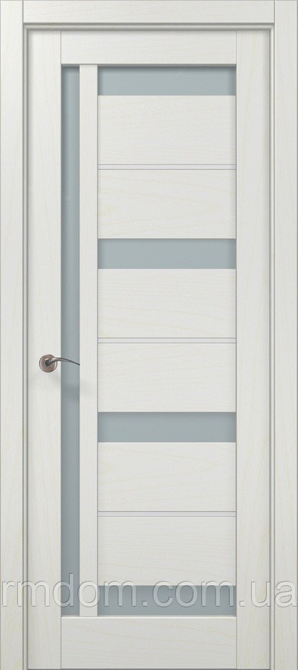 Міжкімнатні двері Папа Карло Millenium ML 48AL, Ясен білий, Сатин білий, Ясен білий