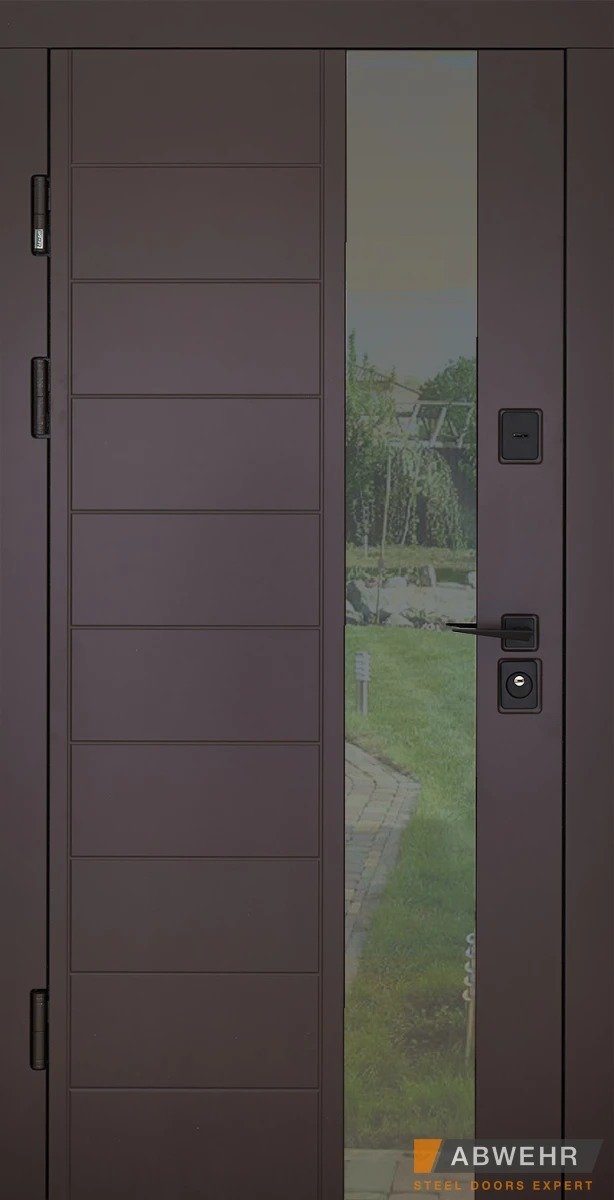 Вхідні двері Abwehr серія Cottage модель Ufo 367 RAL 8019, 2050*860, Ліве