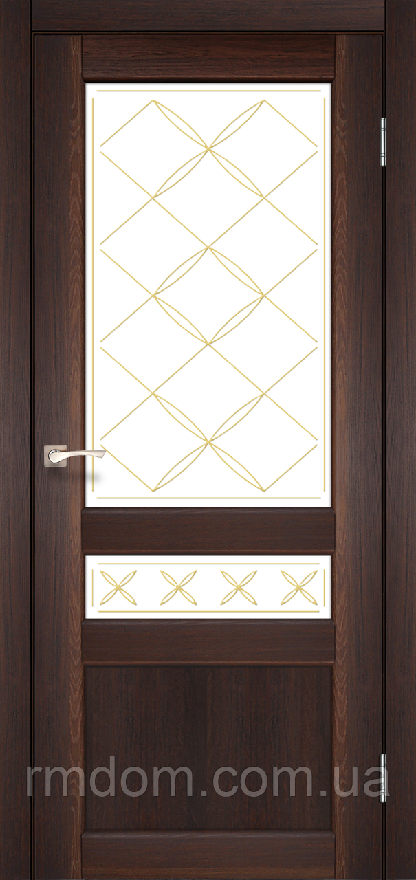 Міжкімнатні двері Korfad Classico-04, Горіх, Сатин білий, Горіх