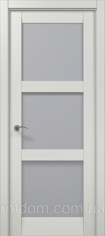 Міжкімнатні двері Папа Карло Millenium ML 07, Ясен білий, Сатин білий, Ясен білий