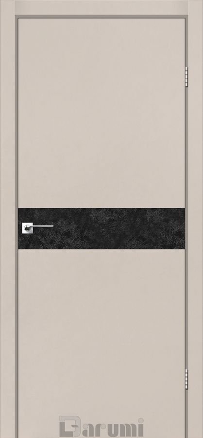 Міжкімнатні двері Darumi модель Plato Line PTL-01, Димчастий краст, Чорний, У колір полотна, Димчастий краст