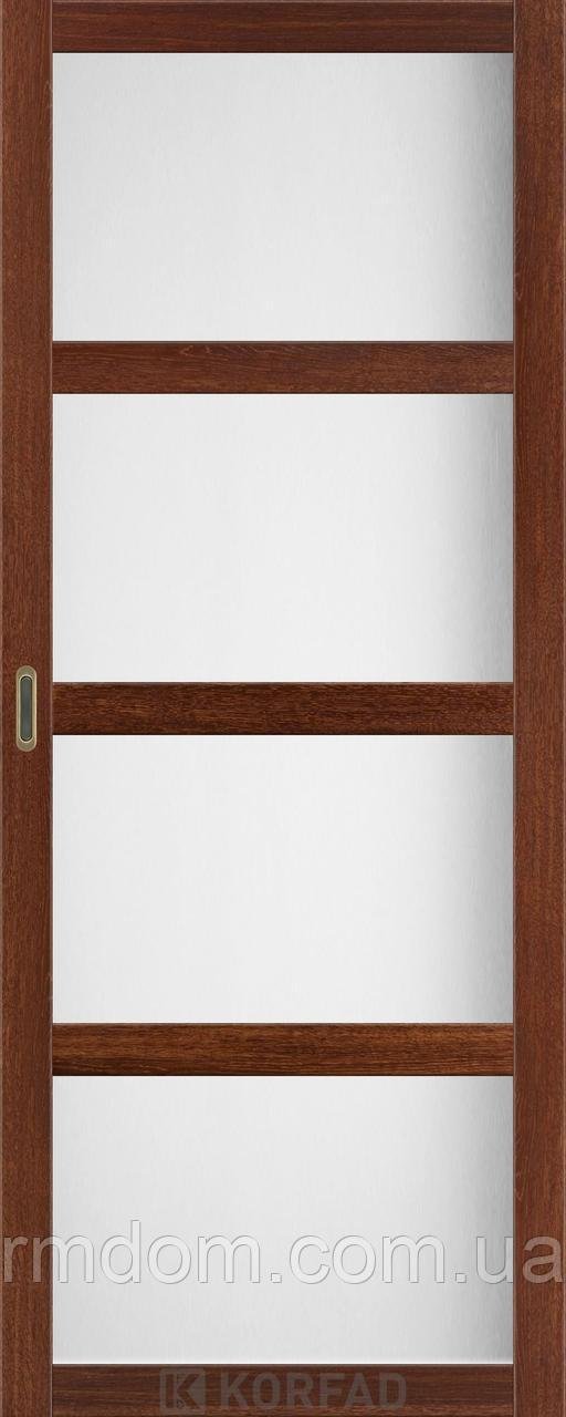 Міжкімнатні двері Korfad колекція Bella модель BL-02, Горіх, Сатин білий
