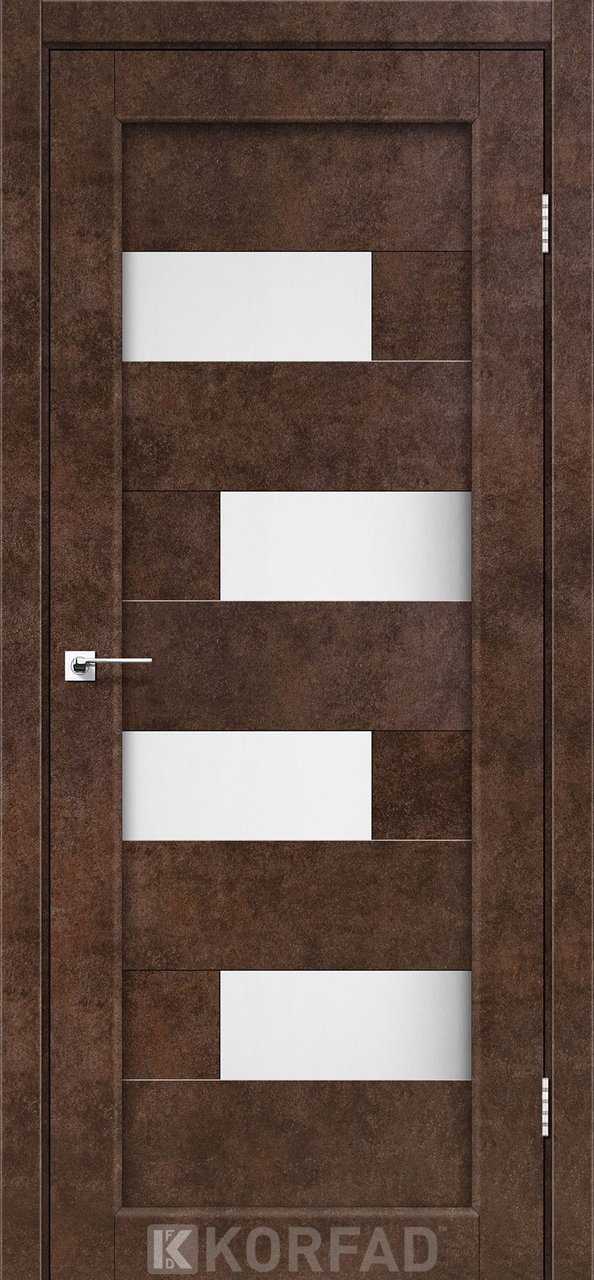 Міжкімнатні двері Korfad модель Parma PM-10, Арт бетон, Сатин білий, Арт бетон