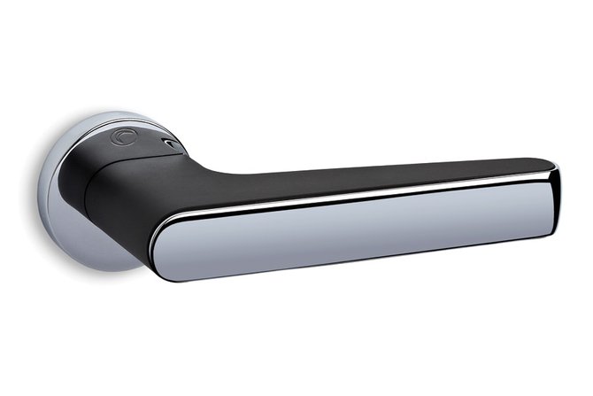 Дверна ручка Convex модель 2015, Чорний матовий, Хром