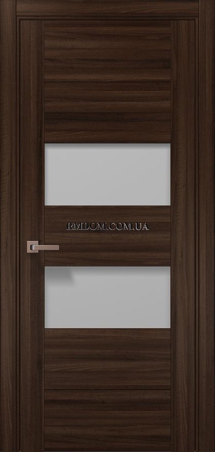Міжкімнатні двері Папа Карло модель Trend 10, Ясен шоколадний, Сатин білий, Ясен шоколадний