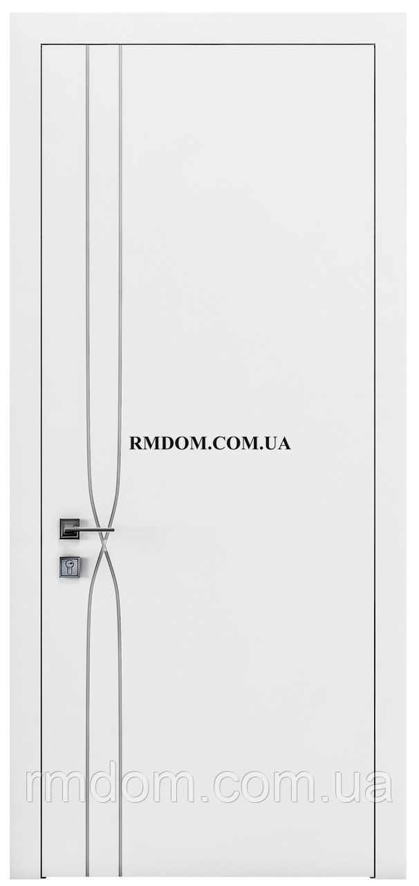 Міжкімнатні двері Rodos колекція Cortes модель Prima 16, Білий матовий, Білий матовий
