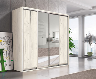 Шафа-купе Braun, Top 4, 2100*2380*450, Дуб крафт білий, Дуб крафт білий, Дуб крафт білий