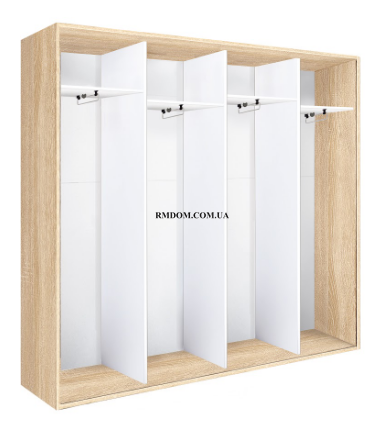 Шафа-купе Braun, Top 4, 2100*2380*450, Дуб крафт білий, Дуб крафт білий, Дуб крафт білий