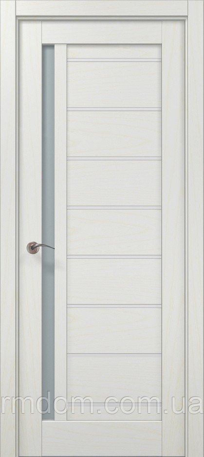 Міжкімнатні двері Папа Карло Millenium ML 46AL, Ясен білий, Сатин білий, Ясен білий