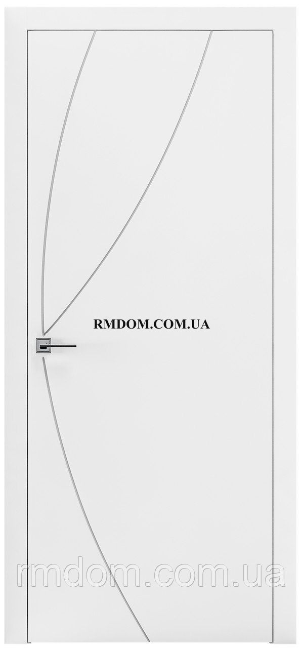 Міжкімнатні двері Rodos колекція Cortes модель Prima 17, Білий матовий, Білий матовий