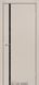 Міжкімнатні двері Darumi модель Plato Line PTL-02, Димчастий краст, Чорний, У колір полотна, Димчастий краст
