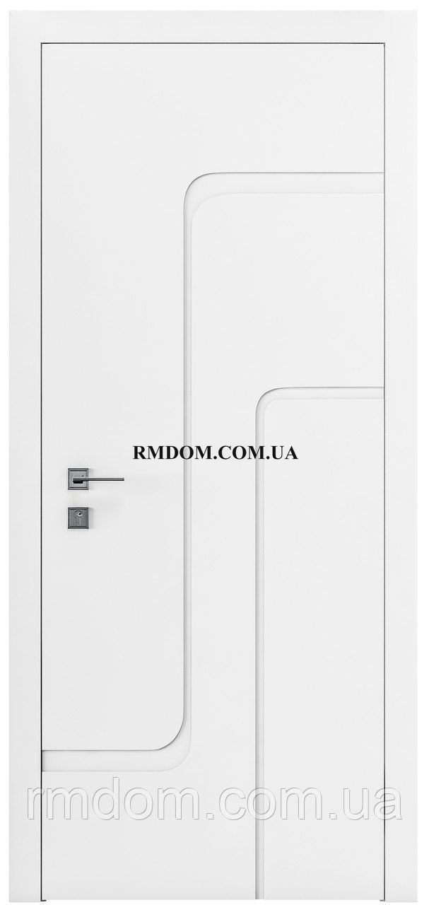 Міжкімнатні двері Rodos колекція Cortes модель Prima 18, Білий матовий, Білий матовий