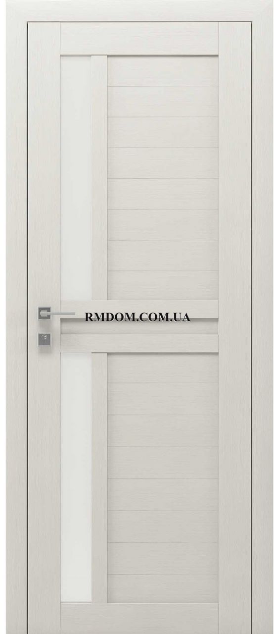 Міжкімнатні двері Rodos колекція Modern модель Alfa, Каштан беж, Сатин білий, Каштан беж
