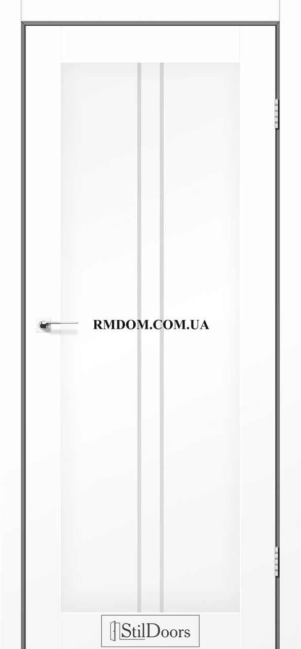 Міжкімнатні двері StilDoors De Luxe модель Barcelona, Білий матовий, Сатин білий, Білий матовий