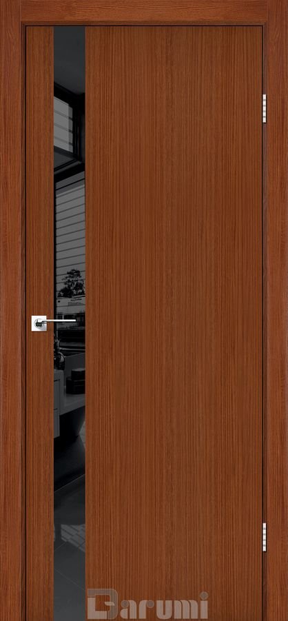 Міжкімнатні двері Darumi модель Plato Line PTL-04, Горіх роял, Чорний, Алюмінієвий, Горіх роял