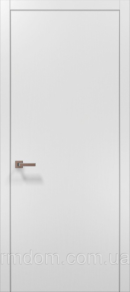 Міжкімнатні двері Папа Карло колекція Plato модель PL-01c, Білий матовий, У колір полотна, Білий матовий