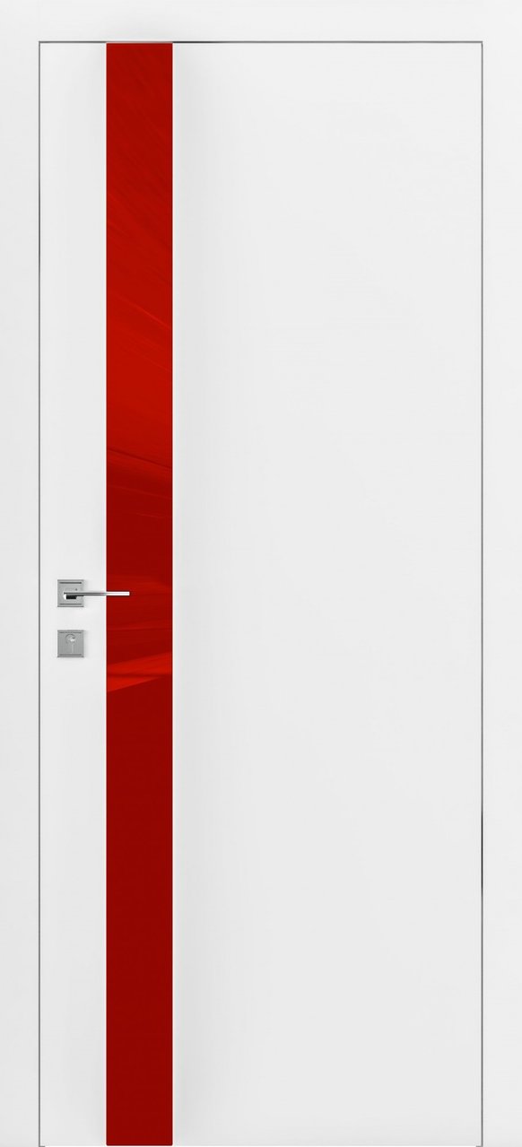 Міжкімнатні двері Rodos колекція Loft модель Berta V, Білий матовий, Червоний