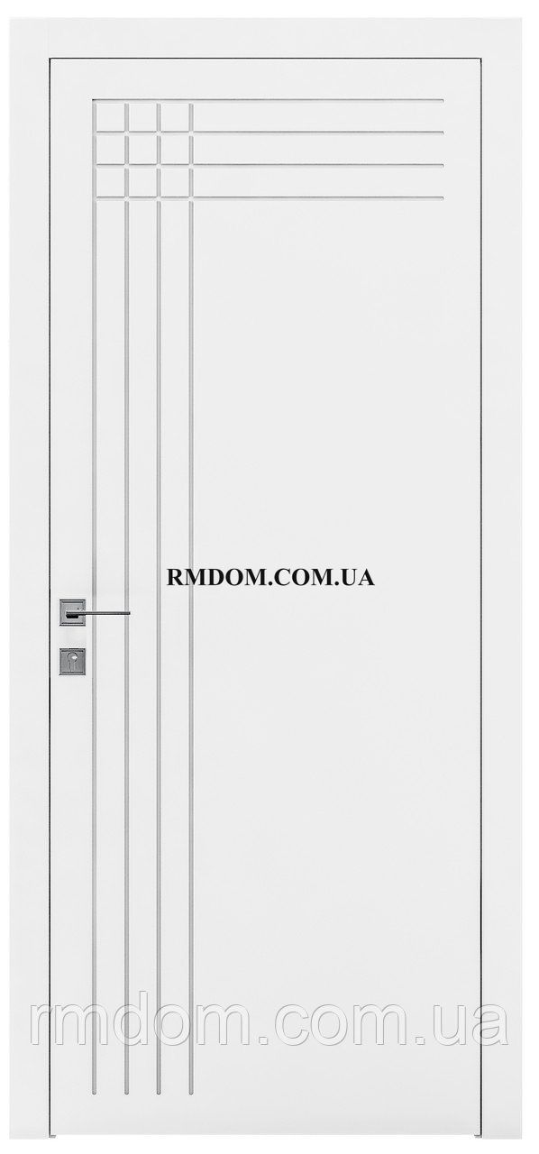 Міжкімнатні двері Rodos колекція Cortes модель Prima 22, Білий матовий, Білий матовий