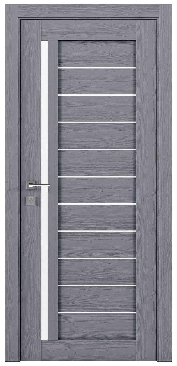 Міжкімнатні двері Rodos колекція Modern модель Bianca, Каштан сірий, Сатин білий