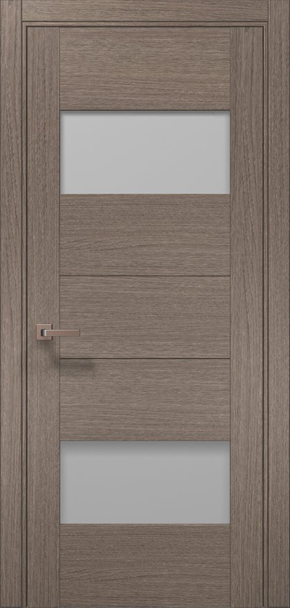Міжкімнатні двері Папа Карло модель Trend 12, Дуб сірий брашований, Сатин білий