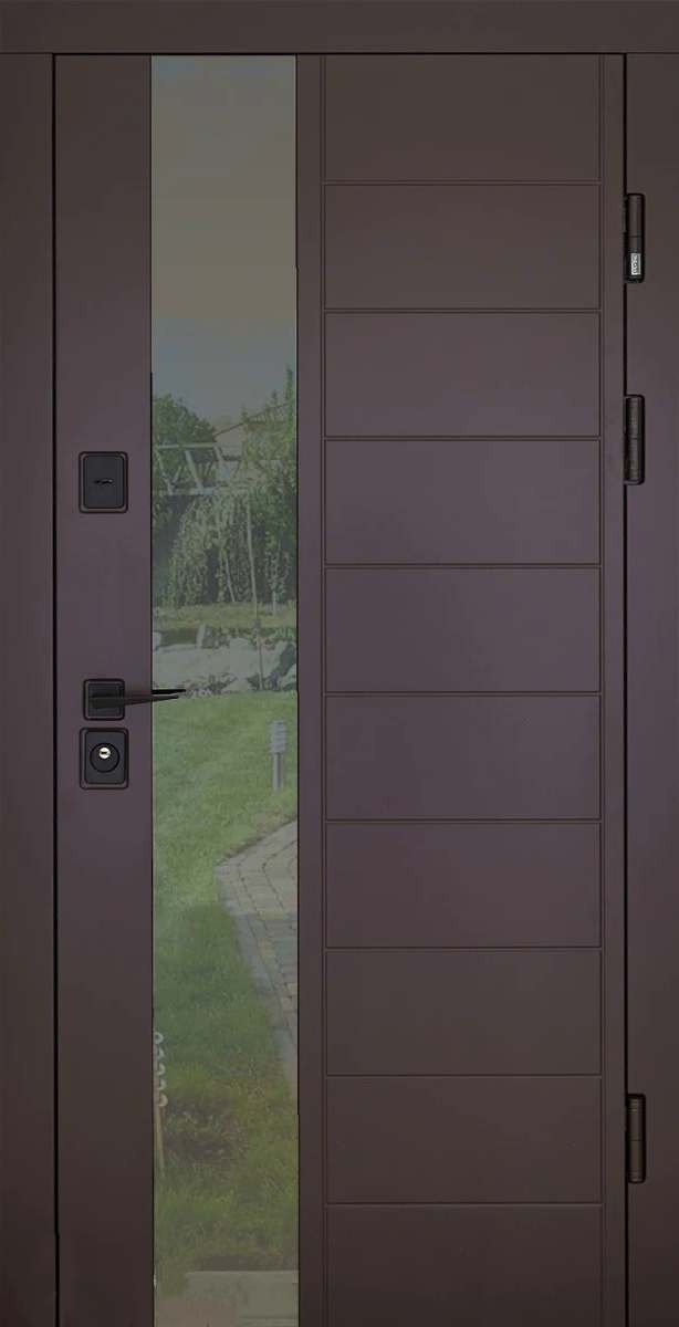 Вхідні двері Abwehr серія Cottage модель Ufo 367 RAL 8019, 2050*960, Праве