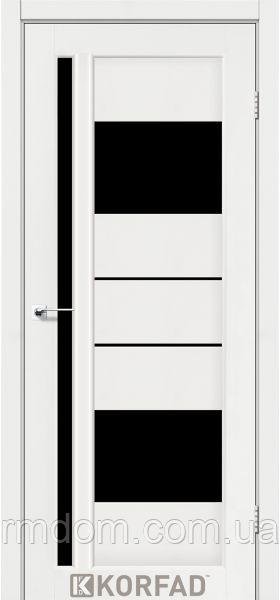 Міжкімнатні двері Korfad Venecia deluxe-03, Ясен білий, Чорний, Ясен білий
