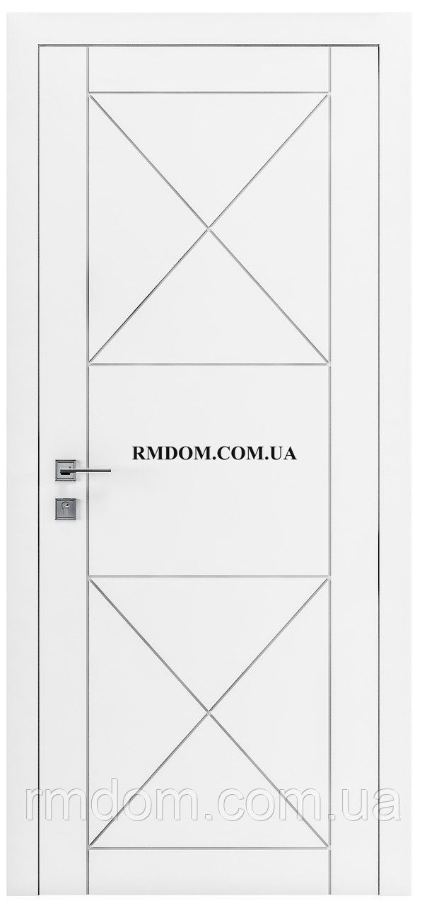Міжкімнатні двері Rodos колекція Cortes модель Prima 26, Білий матовий, Білий матовий