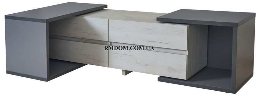 Тумба ТВ3 Комфі, Сірий шифер, Дуб крафт білий, Сірий шифер