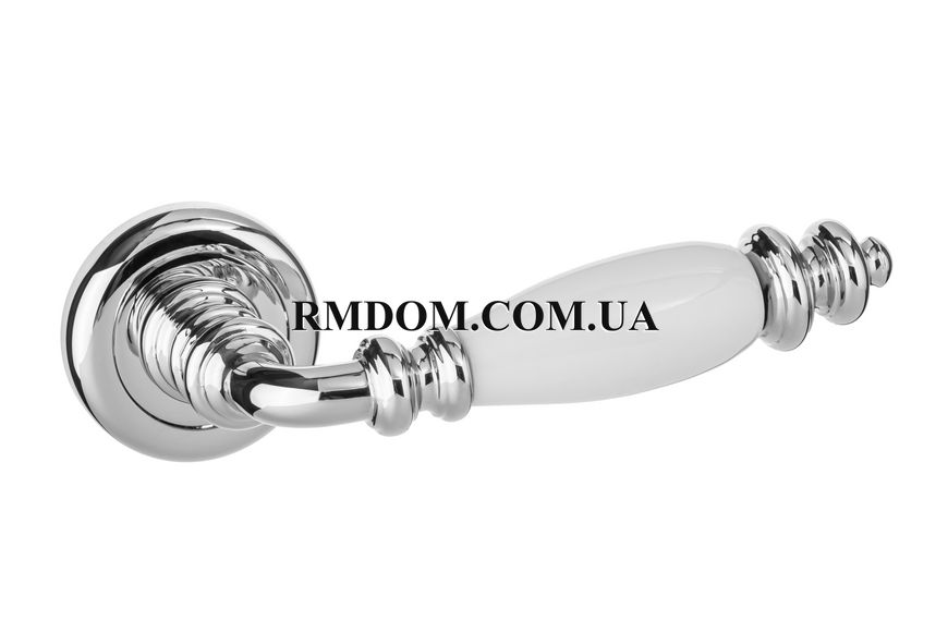 Дверна ручка Rich-Art Фіренз 457 R54, Хром, Біла кераміка