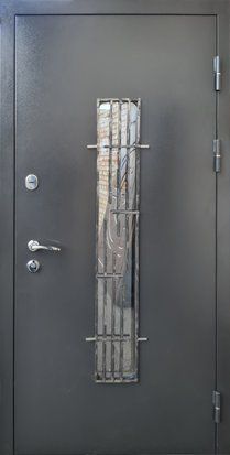Вхідні двері Форт Стандарт Метал/МДФ Склопакет з ковкою, 2050*860, Праве