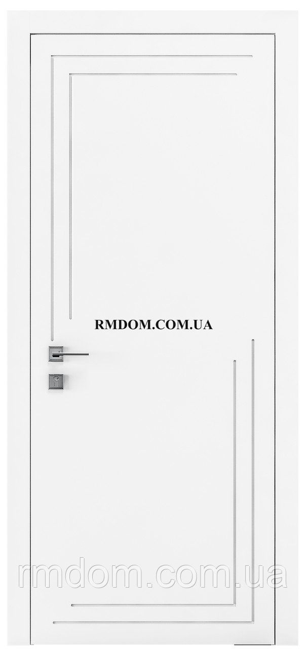 Міжкімнатні двері Rodos колекція Cortes модель Prima 27, Білий матовий, Білий матовий