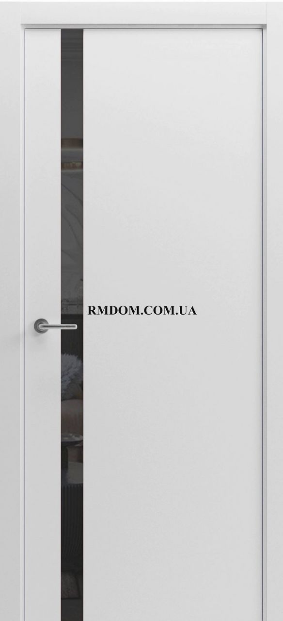 Міжкімнатні двері Rodos колекція Grand модель Paint 6, Білий мат, Чорний, Білий мат