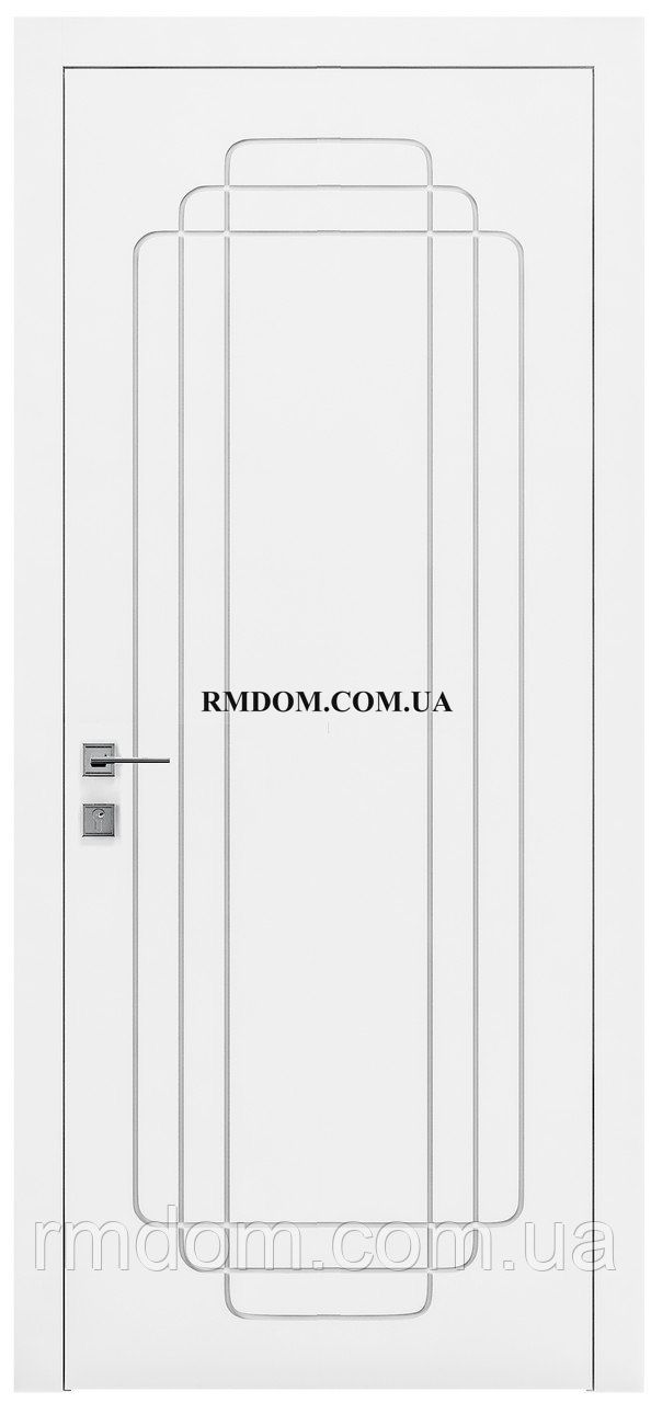 Міжкімнатні двері Rodos колекція Cortes модель Prima 28, Білий матовий, Білий матовий