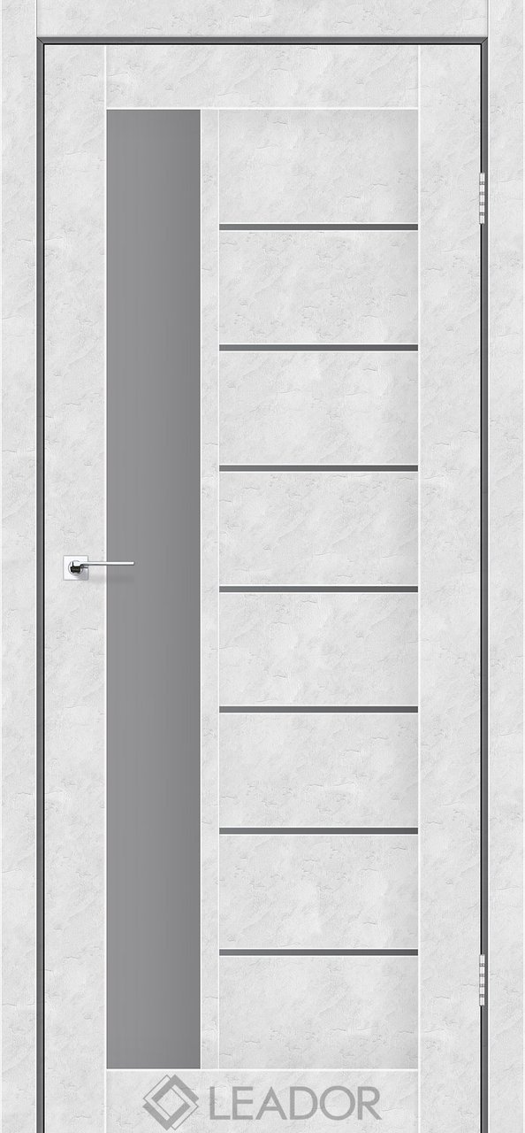 Міжкімнатні двері Leador модель Lorenza, Бетон білий, Графіт, Бетон білий