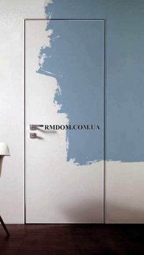 Міжкімнатні двері прихованого монтажу Omega модель A1 фарба, Біла емаль, Біла емаль