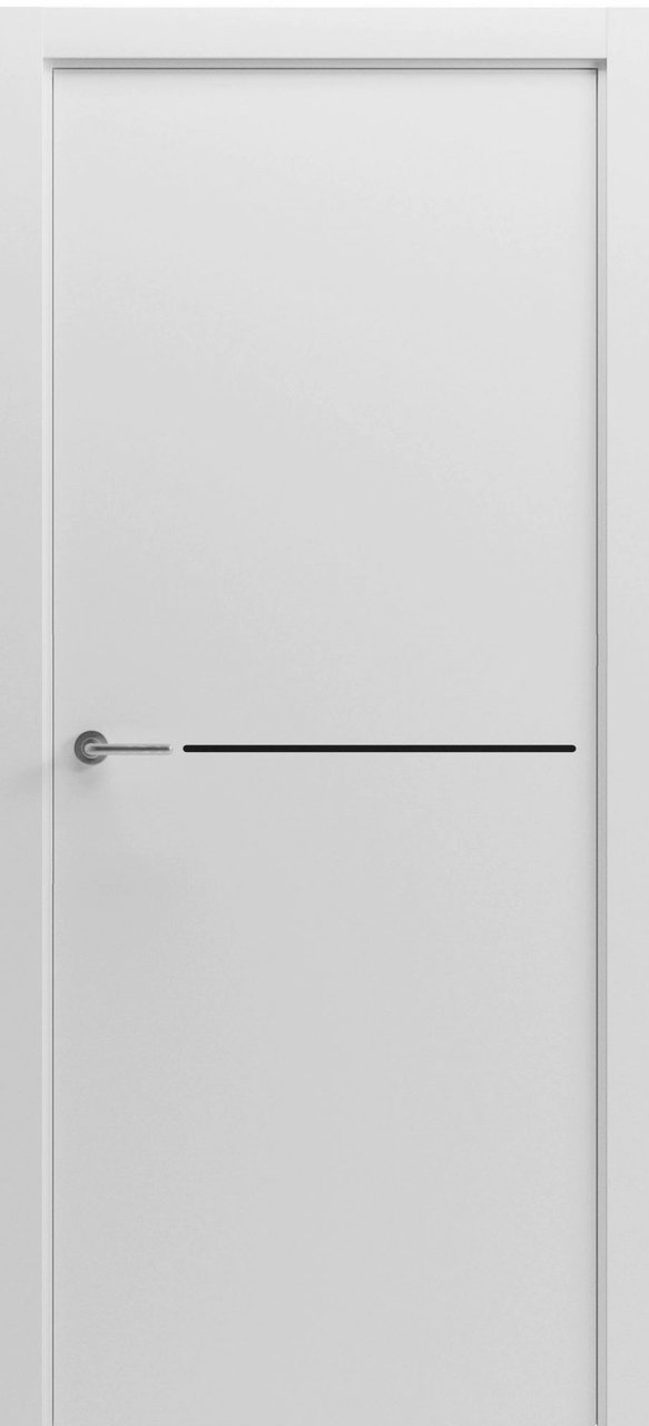 Міжкімнатні двері Rodos колекція Grand модель Paint 7, Білий мат, Чорний, Білий мат